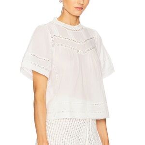 New Rails White 100% cotton Lace Detail Daisy short sleeve Blouse